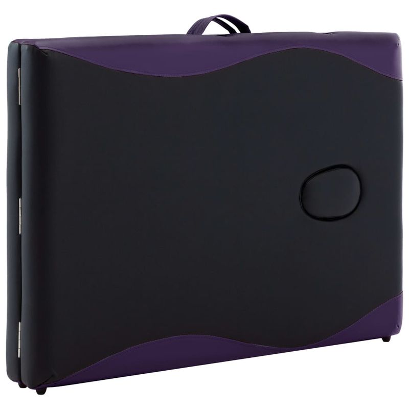 Ingrijire personala si Cosmetice - Sanatate si wellness - Articole wellness - Fotolii de masaj - Masa de masaj pliabila, 2 zone, negru, lemn - Infinity.ro