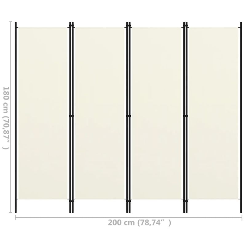 Casa si Gradina - Decoratiuni - Pereti despartitori si paravane - Paravan de camera cu 4 panouri, alb, 200 x 180 cm - Infinity.ro