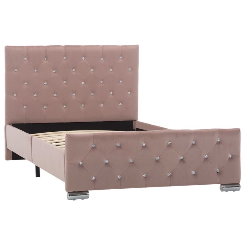 Casa si Gradina - Mobilier - Paturi si accesorii - Paturi - Cadru de pat, roz, 100 x 200 cm, catifea - Infinity.ro