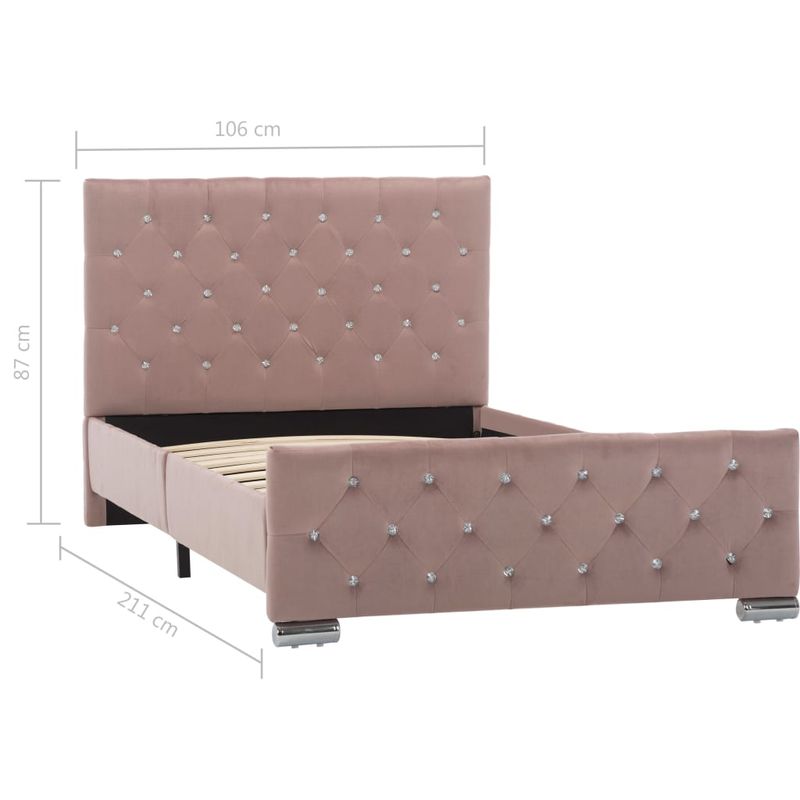Casa si Gradina - Mobilier - Paturi si accesorii - Paturi - Cadru de pat, roz, 100 x 200 cm, catifea - Infinity.ro
