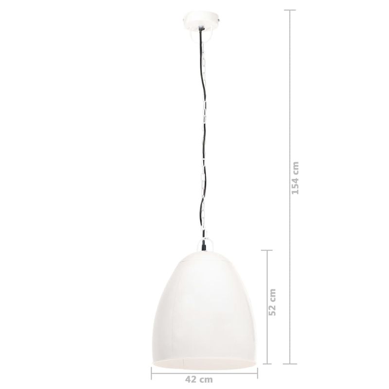Casa si Gradina - Corpuri si surse de iluminat - Veioze si lampi - Lampi de veghe - Lampa suspendata industriala , 25 W, alb, 42 cm, E27, rotund - Infinity.ro