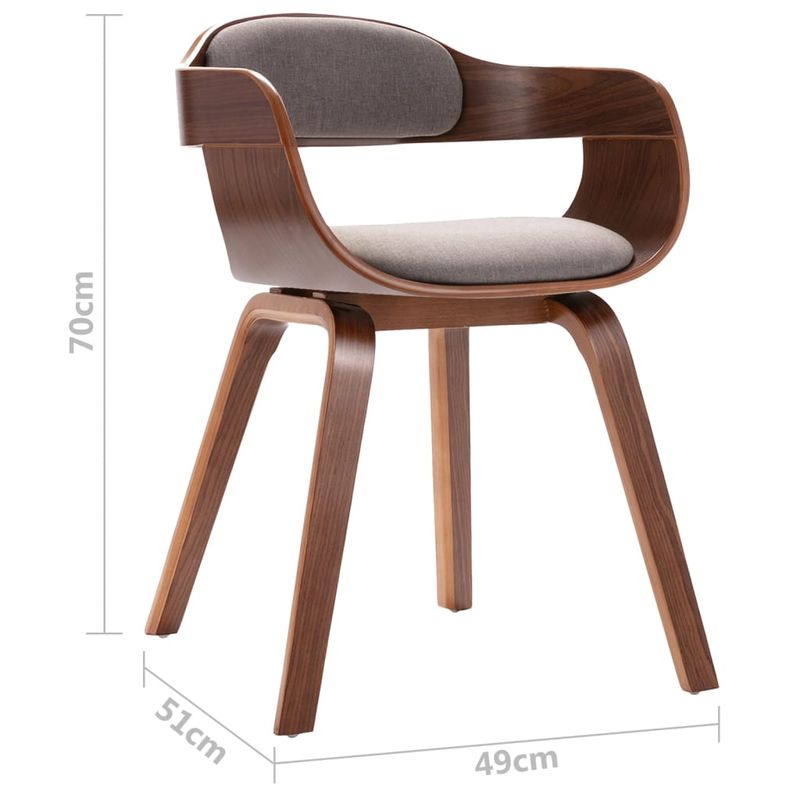Casa si Gradina - Mobilier - Scaune si fotolii - Scaune - Scaun de bucatarie, gri taupe, lemn curbat & tesatura - Infinity.ro