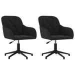 Casa si Gradina - Mobilier - Scaune si fotolii - Scaune - Scaune de bucatarie pivotante, 2 buc., negru, catifea - Infinity.ro