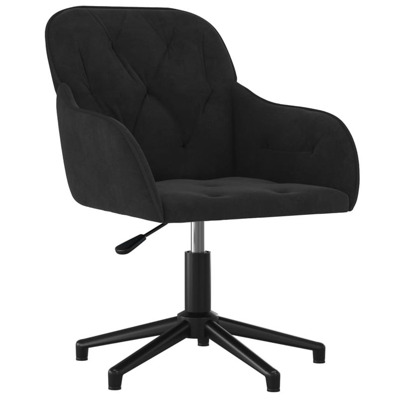 Casa si Gradina - Mobilier - Scaune si fotolii - Scaune - Scaune de bucatarie pivotante, 2 buc., negru, catifea - Infinity.ro