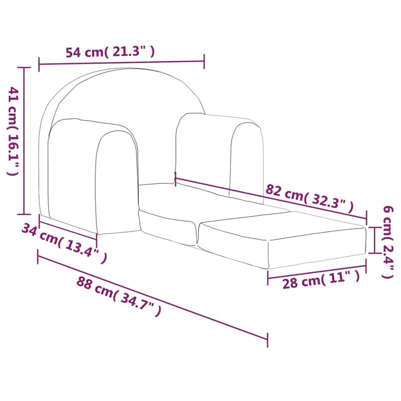 Casa si Gradina - Mobilier - Mobilier copii - Mobilier camera copiilor - Canapea pentru copii, antracit, plus moale - Infinity.ro