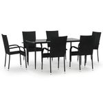 Casa si Gradina - Gradina si terasa - Mobilier exterior - Seturi mobila gradina - Set mobilier de gradina, 7 piese, negru, poliratan - Infinity.ro