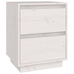 Casa si Gradina - Mobilier - Comode si corpuri - Noptiere - Noptiera, alb, 40x35x50 cm, lemn masiv de pin - Infinity.ro