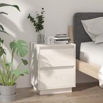 Casa si Gradina - Mobilier - Comode si corpuri - Noptiere - Noptiera, alb, 40x35x50 cm, lemn masiv de pin - Infinity.ro