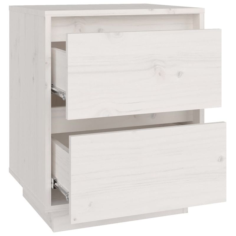 Casa si Gradina - Mobilier - Comode si corpuri - Noptiere - Noptiera, alb, 40x35x50 cm, lemn masiv de pin - Infinity.ro