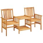 Casa si Gradina - Gradina si terasa - Mobilier exterior - Seturi mobila gradina - Scaune de gradina cu masa de ceai si perne, lemn masiv acacia - Infinity.ro