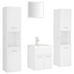 Casa si Gradina - Mobilier - Seturi de mobilier - Seturi baie - Set mobilier de baie, alb, lemn prelucrat - Infinity.ro