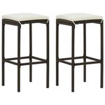 Casa si Gradina - Gradina si terasa - Mobilier exterior - Seturi mobila gradina - Set mobilier bar de gradina cu perne, 3 piese, maro - Infinity.ro