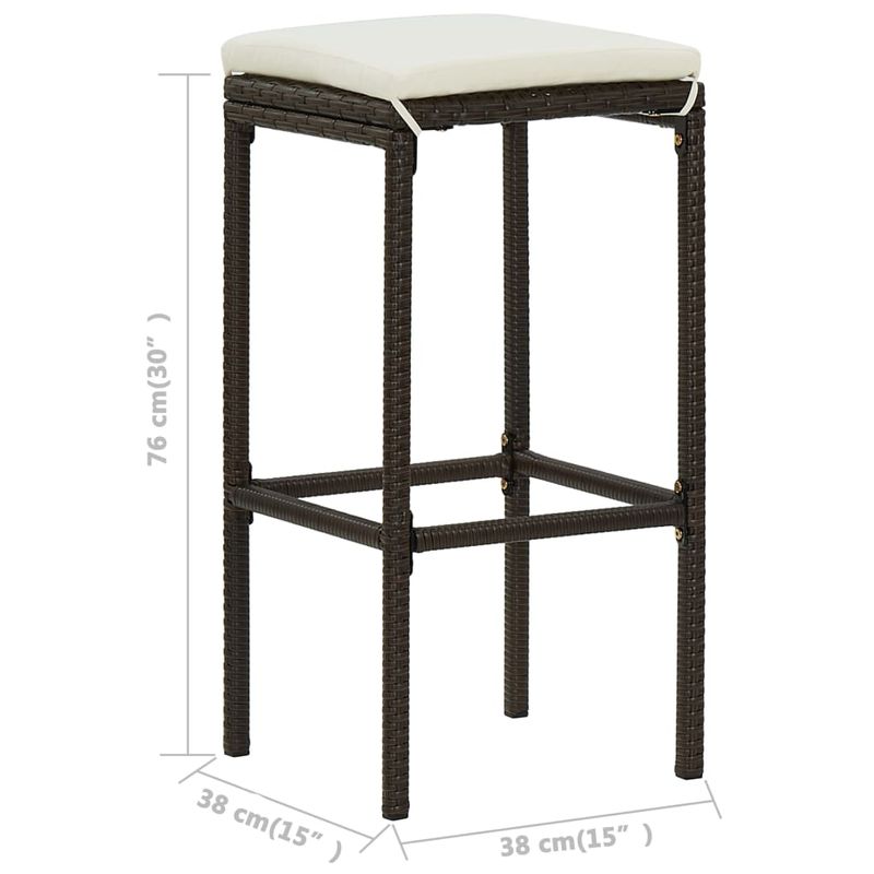 Casa si Gradina - Gradina si terasa - Mobilier exterior - Seturi mobila gradina - Set mobilier bar de gradina cu perne, 3 piese, maro - Infinity.ro