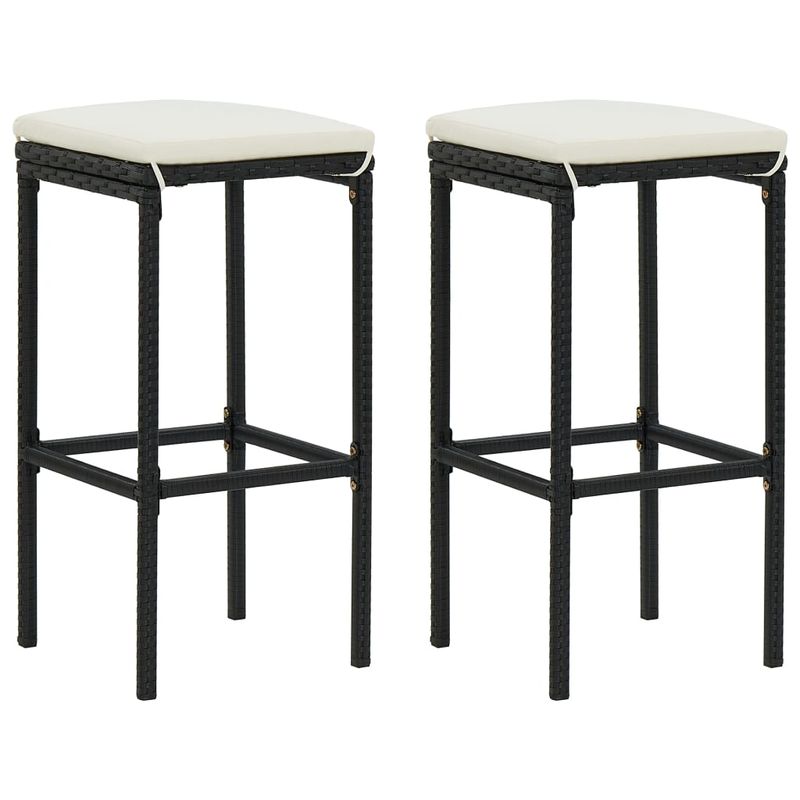 Casa si Gradina - Gradina si terasa - Mobilier exterior - Seturi mobila gradina - Set mobilier bar de gradina cu perne, 3 piese, negru - Infinity.ro