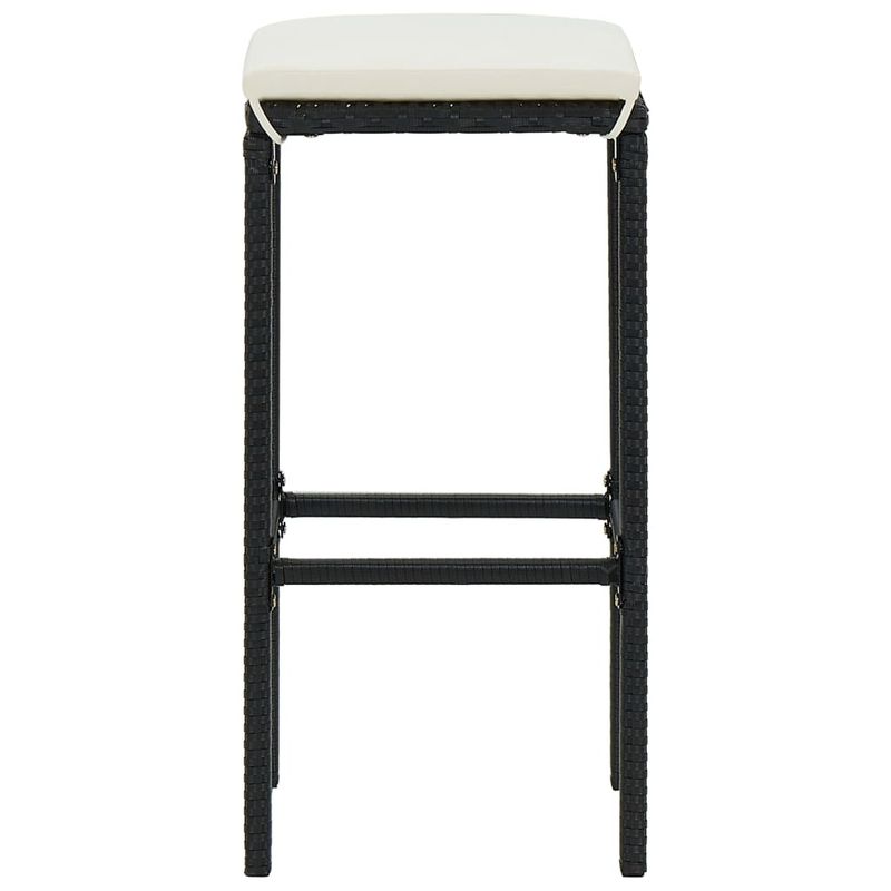 Casa si Gradina - Gradina si terasa - Mobilier exterior - Seturi mobila gradina - Set mobilier bar de gradina cu perne, 3 piese, negru - Infinity.ro