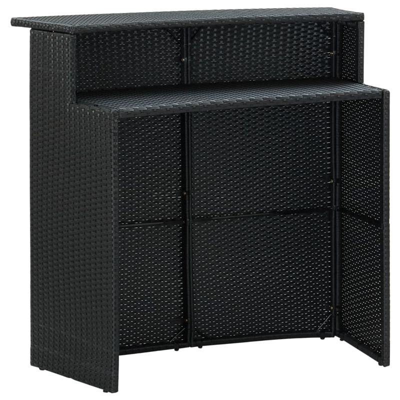 Casa si Gradina - Gradina si terasa - Mobilier exterior - Seturi mobila gradina - Set mobilier bar de gradina cu perne, 3 piese, negru - Infinity.ro