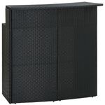 Casa si Gradina - Gradina si terasa - Mobilier exterior - Seturi mobila gradina - Set mobilier bar de gradina cu perne, 3 piese, negru - Infinity.ro