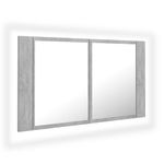 Casa si Gradina - Mobilier - Mobilier baie - Corpuri baie - Dulap de baie cu oglinda si LED, gri beton, 80x12x45 cm acril - Infinity.ro