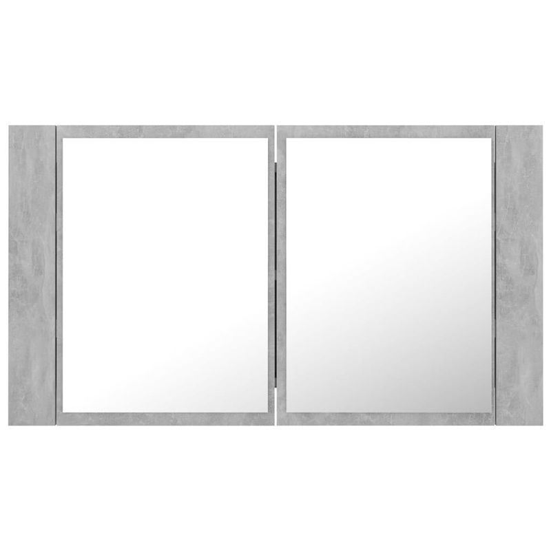 Casa si Gradina - Mobilier - Mobilier baie - Corpuri baie - Dulap de baie cu oglinda si LED, gri beton, 80x12x45 cm acril - Infinity.ro