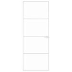 Casa si Gradina - Constructii - Usi interior, exterior si garaj - Usi garaj - Usa de interior alb 76x201,5 cm sticla securiz./aluminiu slim, model 3 bare orizontale - Infinity.ro