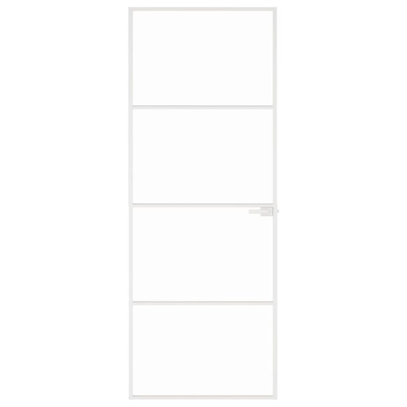 Casa si Gradina - Constructii - Usi interior, exterior si garaj - Usi garaj - Usa de interior alb 76x201,5 cm sticla securiz./aluminiu slim, model 3 bare orizontale - Infinity.ro