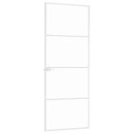 Casa si Gradina - Constructii - Usi interior, exterior si garaj - Usi garaj - Usa de interior alb 76x201,5 cm sticla securiz./aluminiu slim, model 3 bare orizontale - Infinity.ro