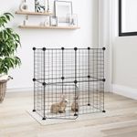 Petshop - Accesorii petshop - Culcusuri si custi - Custi interior si exterior - Cusca animale de companie cu usa 12 panouri negru 35x35 cm otel - Infinity.ro