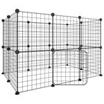 Petshop - Accesorii petshop - Culcusuri si custi - Custi interior si exterior - Cusca animale de companie cu usa 20 panouri negru 35x35 cm otel - Infinity.ro
