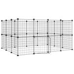 Petshop - Accesorii petshop - Culcusuri si custi - Custi interior si exterior - Cusca animale de companie cu usa 28 panouri negru 35x35 cm otel - Infinity.ro
