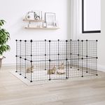 Petshop - Accesorii petshop - Culcusuri si custi - Custi interior si exterior - Cusca animale de companie cu usa 28 panouri negru 35x35 cm otel - Infinity.ro