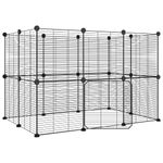 Petshop - Accesorii petshop - Culcusuri si custi - Custi interior si exterior - Cusca animale de companie cu usa 20 panouri negru 35x35 cm otel - Infinity.ro