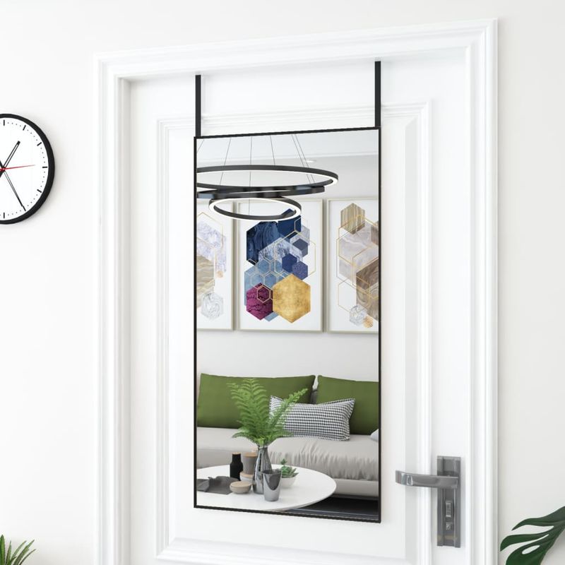 Casa si Gradina - Decoratiuni - Oglinzi - Oglinda pentru usa, negru, 50x100 cm, sticla si aluminiu - Infinity.ro