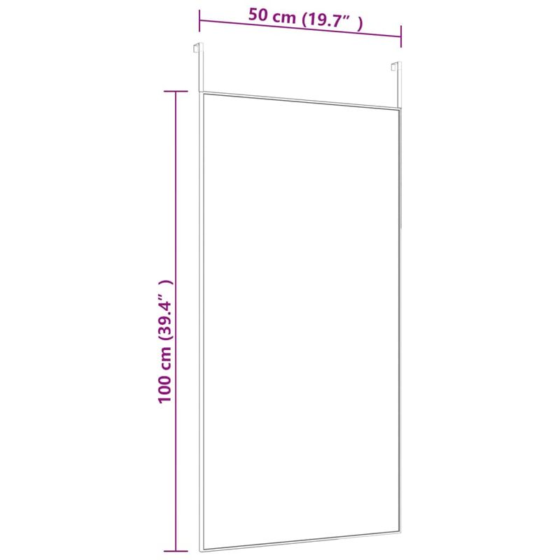 Casa si Gradina - Decoratiuni - Oglinzi - Oglinda pentru usa, negru, 50x100 cm, sticla si aluminiu - Infinity.ro