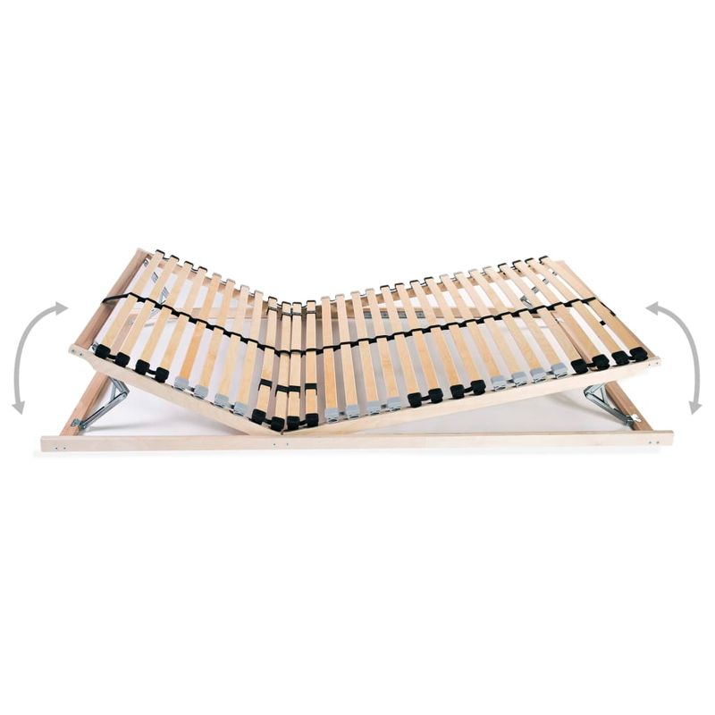 Casa si Gradina - Mobilier - Paturi si accesorii - Paturi - Baza de pat cu sipci, 28 sipci, 7 zone, 80 x 200 cm, model tetieră și suport pentru picioare (manual) - Infinity.ro