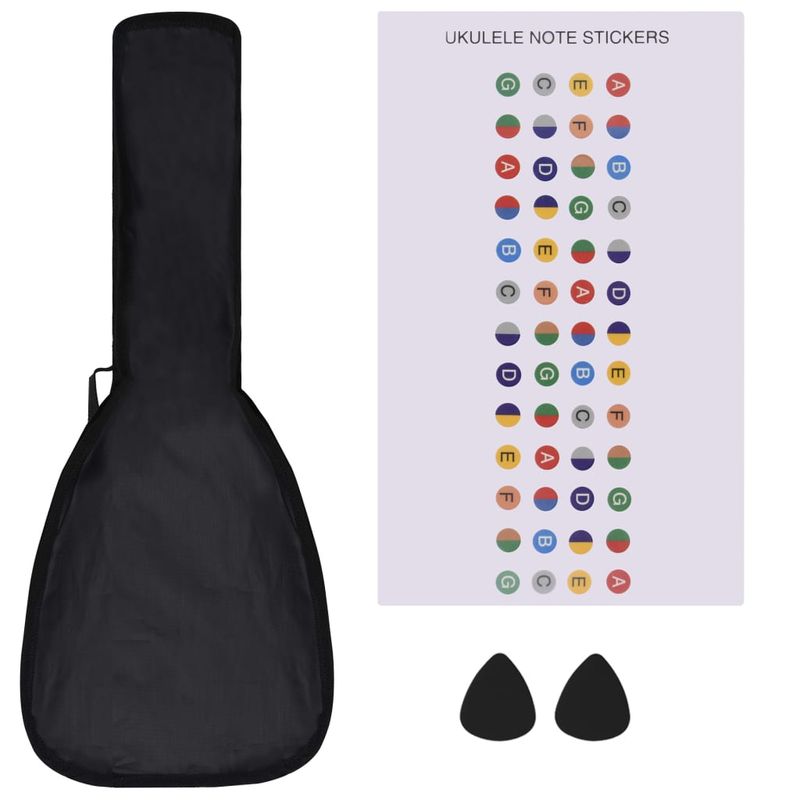 TV, Audio-Video si Foto - Instrumente muzicale - Instrumente clasice - Set ukulele soprano, cu husa, pentru copii, negru, 21" - Infinity.ro