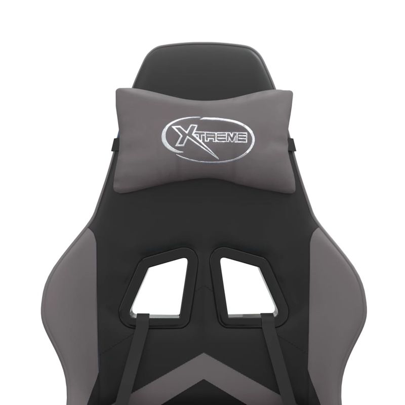 Casa si Gradina - Mobilier - Scaune si fotolii - Scaune - Scaun de gaming pivotant/suport picioare negru/gri piele eco - Infinity.ro