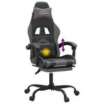 Casa si Gradina - Mobilier - Scaune si fotolii - Scaune - Scaun de gaming pivotant/suport picioare negru/gri piele eco - Infinity.ro