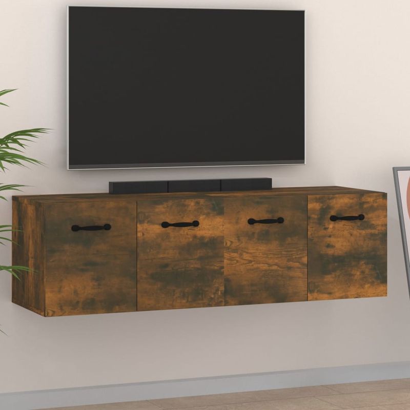 Casa si Gradina - Mobilier - Dulapuri si sifoniere - Dulapuri - Dulapuri TV de perete, 2 buc., stejar fumuriu, 80x35x36,5 cm, lemn - Infinity.ro