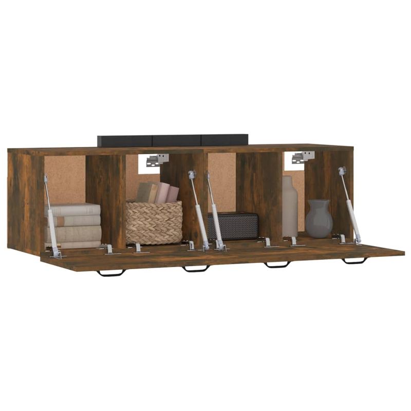 Casa si Gradina - Mobilier - Dulapuri si sifoniere - Dulapuri - Dulapuri TV de perete, 2 buc., stejar fumuriu, 80x35x36,5 cm, lemn - Infinity.ro