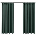 Casa si Gradina - Textile si covoare - Perdele si draperii - Perdele - Perdele opace aspect panza, cu carlige, 2 buc., verde, 140x175 cm - Infinity.ro