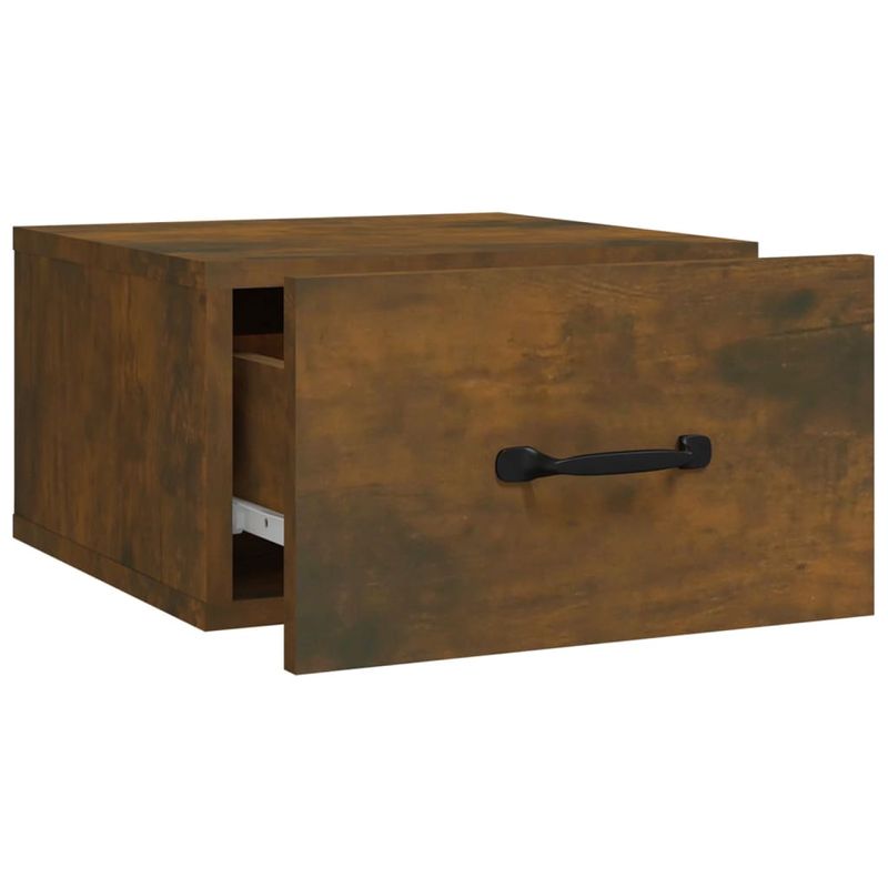 Casa si Gradina - Mobilier - Comode si corpuri - Noptiere - Noptiera de perete, stejar fumuriu, 35x35x20 cm - Infinity.ro