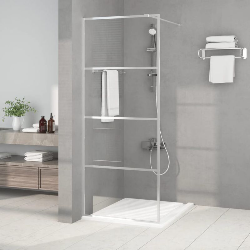 Casa si Gradina - Sanitare - Cazi si cabine de dus - Paravane si usi - Paravan de dus walk-in argintiu 80x195 cm sticla ESG transparenta - Infinity.ro