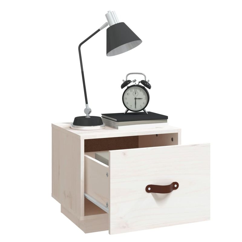 Casa si Gradina - Mobilier - Comode si corpuri - Noptiere - Noptiera, alb, 40x34x35 cm, lemn masiv de pin - Infinity.ro