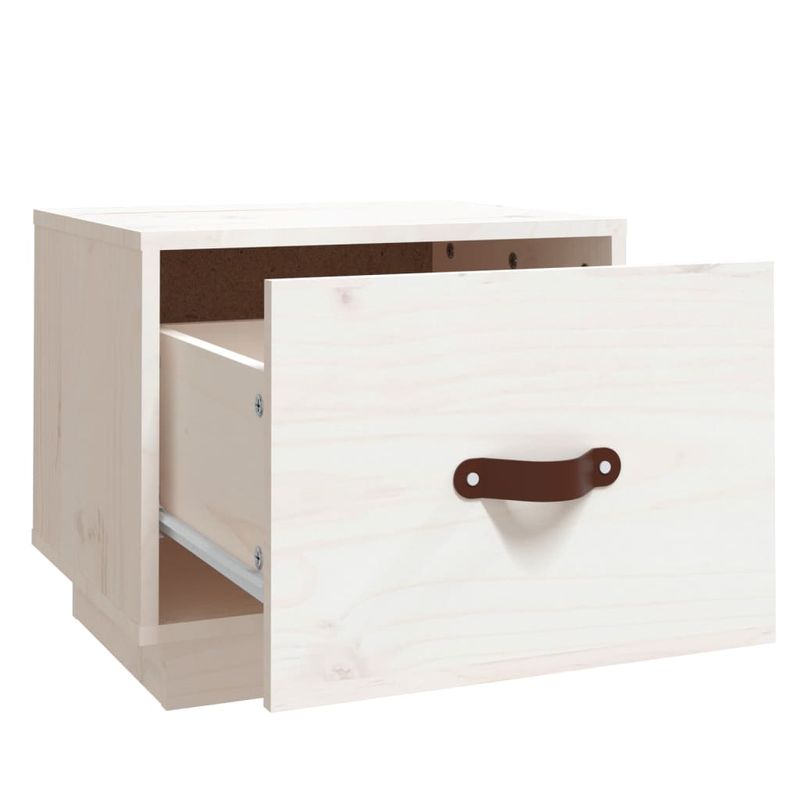 Casa si Gradina - Mobilier - Comode si corpuri - Noptiere - Noptiera, alb, 40x34x35 cm, lemn masiv de pin - Infinity.ro