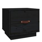 Casa si Gradina - Mobilier - Comode si corpuri - Noptiere - Noptiera, negru, 40x34x35 cm, lemn masiv de pin - Infinity.ro