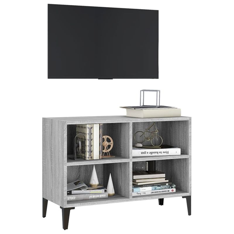 Casa si Gradina - Mobilier - Comode si corpuri - Comode - Comoda TV cu picioare metalice, gri sonoma, 69,5x30x50 cm - Infinity.ro