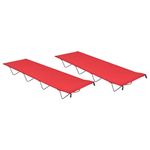 Sport si Outdoor - Camping - Mobilier pentru camping - Alte piese de mobilier pentru camping - Pat de camping, 2 buc. rosu, 180x60x19 cm, tesatura oxford&otel - Infinity.ro