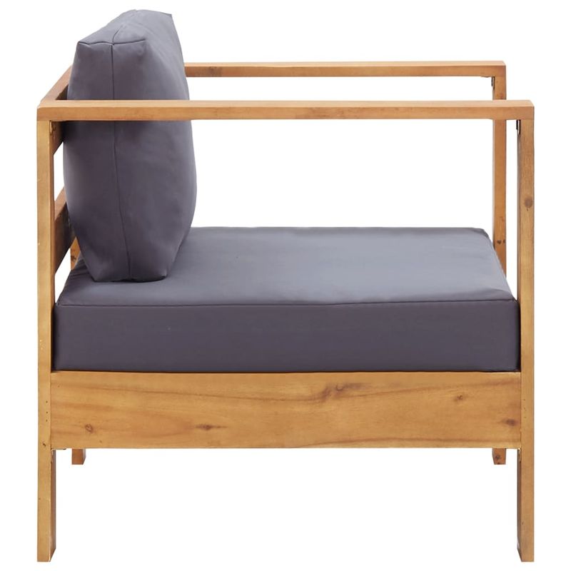 Casa si Gradina - Gradina si terasa - Mobilier exterior - Canapele si fotolii gradina - Fotoliu de gradina cu perna, gri inchis, lemn masiv de acacia - Infinity.ro