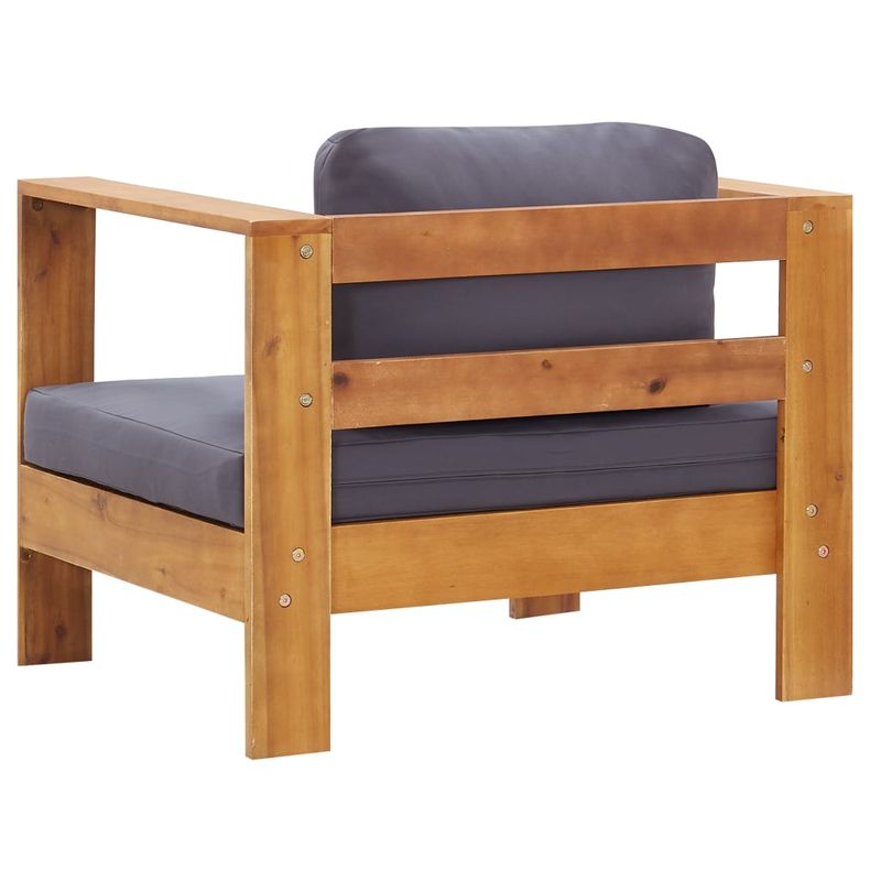 Casa si Gradina - Gradina si terasa - Mobilier exterior - Canapele si fotolii gradina - Fotoliu de gradina cu perna, gri inchis, lemn masiv de acacia - Infinity.ro
