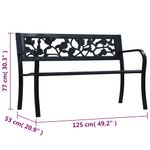 Casa si Gradina - Gradina si terasa - Mobilier exterior - Bancute de gradina - Banca de gradina, negru, 125 cm, otel - Infinity.ro